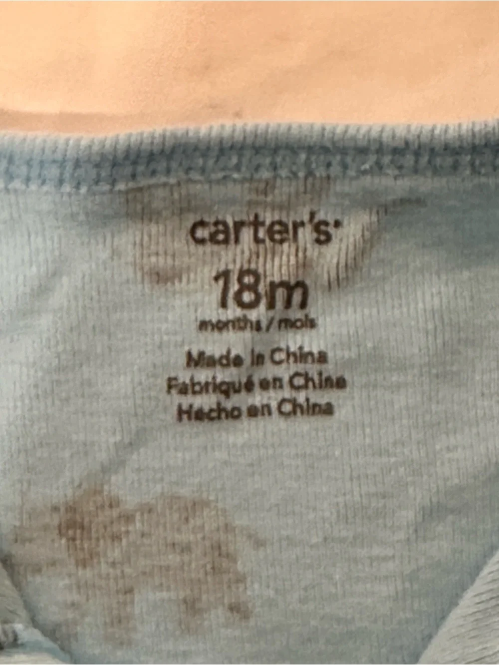 Carter's Light Blue Baby Romper with Elephant Print